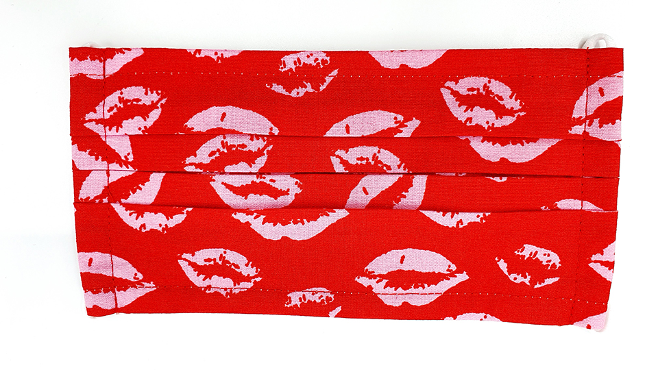 Maske 2 Lippen rot -